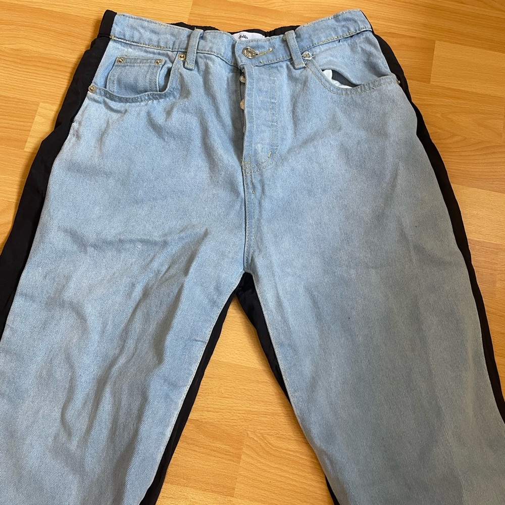 Adika Color-Block Denim/Black Jeans